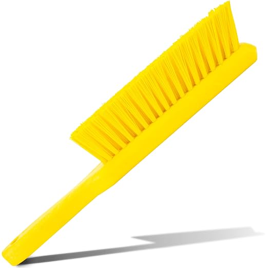 SPARTA 8 Inch Soft Counter Brush with Polyester Bristles and 5 Inch Handle, Color Coded Handheld Broom for Tables Countertops and Foodservice Surfaces, 13 Inch Overall Length, Yellow