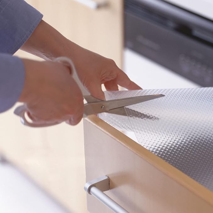 8 Pcs Refrigerator Liners Mats Washable, Refrigerator Mats Liner Waterproof Oilproof, Shinywear Fridge Liners for Shelves, Cover Pads for Freezer Glass Shelf Cupboard Cabinet Drawer (8 Clear)