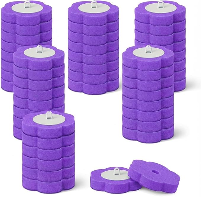 Disposable Toilet Brush for Bathroom Cleaning, Deep Cleaning Toilet Bowl Cleaner with Replaceable Heads, Hygienic Storage Design,House Warming Gifts New Home (Replacement Heads - 24pcs Purple)