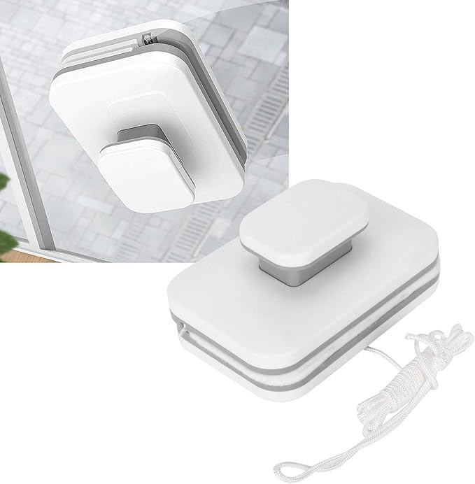 Magnetic Window Wiper Cleaner, with Safety Rope, Suitable for 3‑10MM Single‑Layer Glass, for Home High-Rise Glass Use