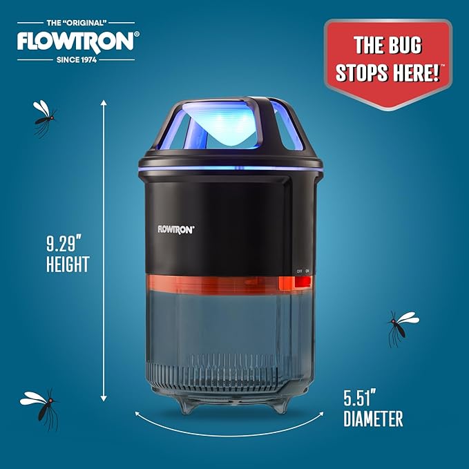 Flowtron Indoor Bug Trap | UV Light Mosquito Trap with Fan, 860 Sq Ft Coverage, USB-C Powered Insect Catcher for Kitchen, Bedroom, Restaurant | Quiet Fly Trap for Indoor Use