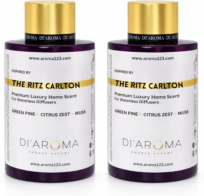 Di’Aroma The Ritz Carlton Aroma Oil Blend Plastic Purple Bottle 120ml Pack of 2, Resort Collection, Diffuser Aroma Oil Blends, Waterless Diffuser, Made in USA (Pack of Two 120ml)