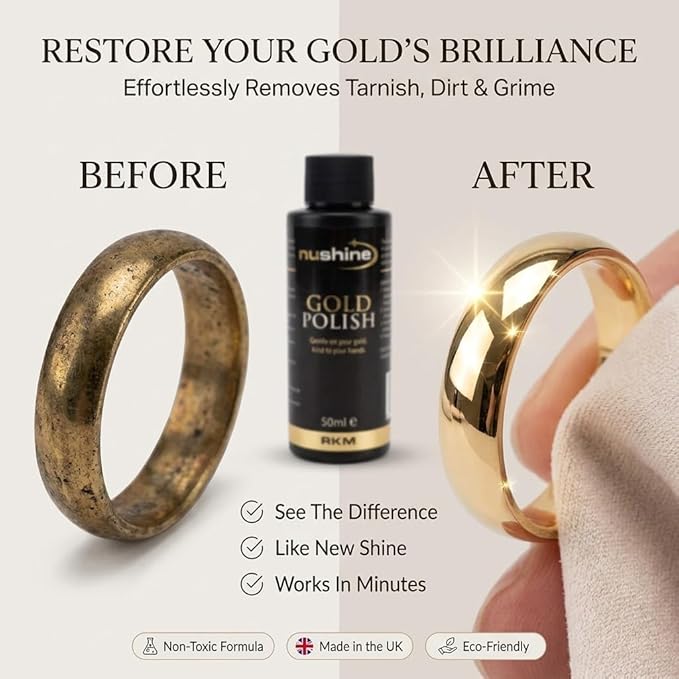 Nushine Gold Polish 1.7 Oz - Ecofriendly Formula Works Effortlessly With Beautiful Results