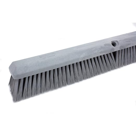 SPARTA 41891EC23 Omni Sweep Plastic Push Broom Head, Heavy Duty, Industrial Broom With Color Code System For Outdoor, Indoor, Garage, Concrete, Patio, Kitchen, Bathroom, 24 Inches, Gray, (Pack of 12)