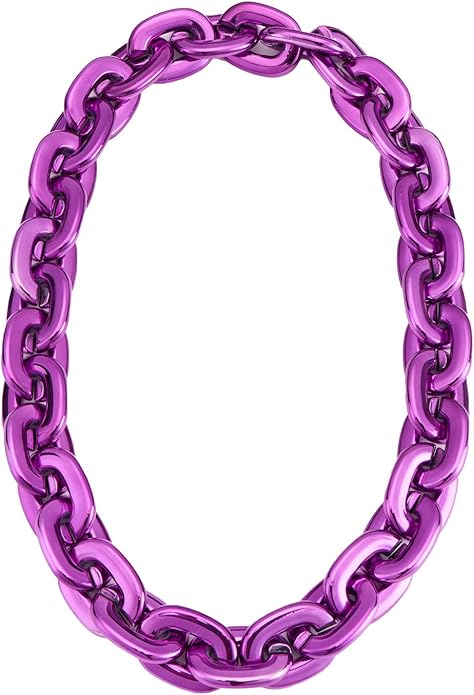 Passed colorfast test,Large Plastic Chain Necklace, 2 Pack / 4 Pack Optional,Hip-hop Rapper Big Chunky Fake Necklace , Super long Detachable, Non-fading Party Clothing Plastic Jewelry Necklace Decoration, Women and Men.