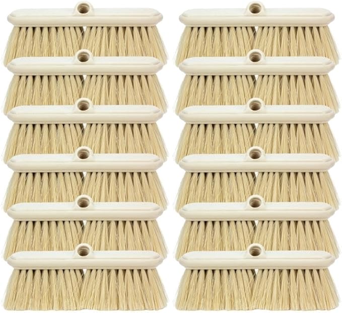 SPARTA 41278EC25 Flo-Thru Plastic Wall Scrub Brush, Equipment Brush With Soft Nylex Bristles For Industrial Kitchens, Hospitals, Commercial Cleaning, 4 Inches, Tan, (Pack of 12)