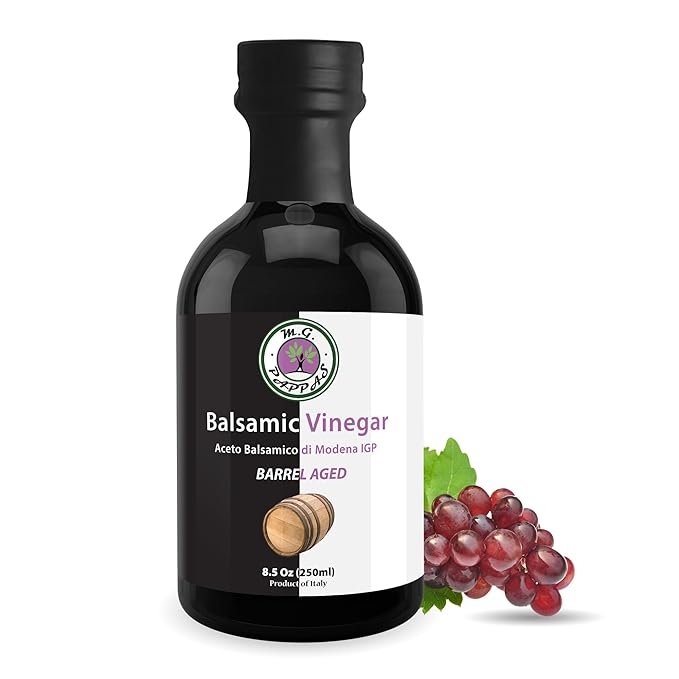 M.G. PAPPAS Balsamic Vinegar from Italy - Gourmet Balsamic Italian Vinegar - A Great Addition to Vinaigrettes, Salads & Dressings - No Preservatives, No Added Sugar, No Additives - 8.5 Fl Oz (250ml)