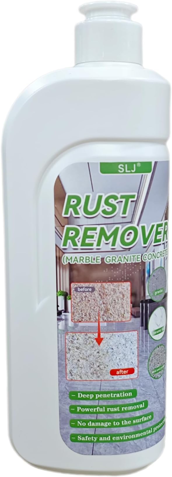 Rust Stain Remover 500ml Marble Cleaner Tile Rust Remover Granite Care Agent Nature Stone Care Agent - Professional and Powerful in Removing Rust From Granite, Tile and Marble