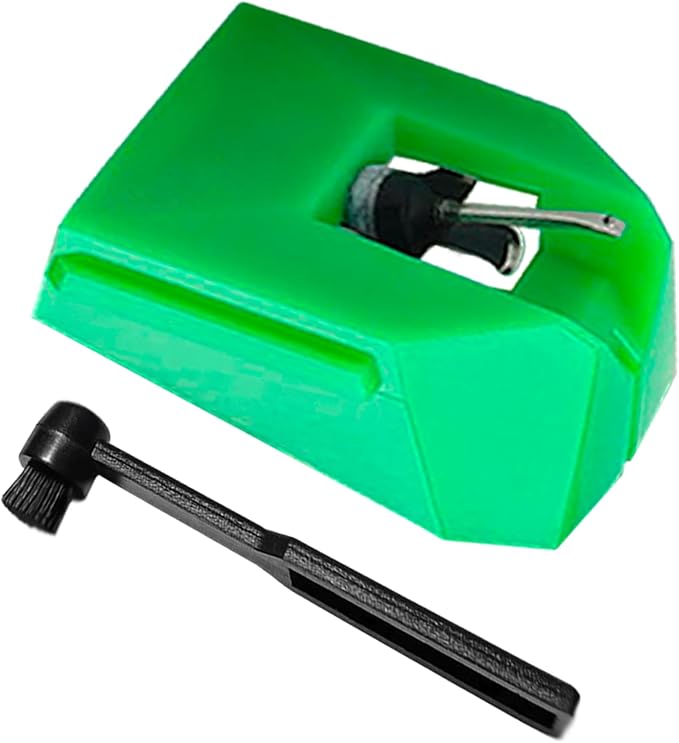 Replacement Turntable Stylus AT-VMN95E with Anti-Static Cleaning Brush Set, Diamond Vinyl Turntable Needles Compatible with Audio-Technics AT-VMN95 Series Record Player Needles