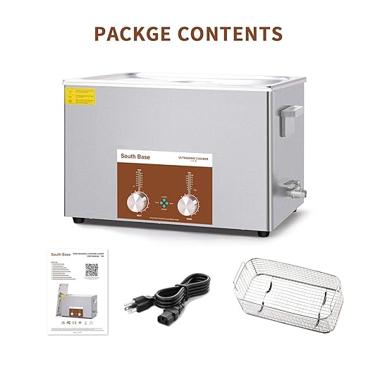 SOUTH BASE Ultrasonic Cleaner,30L 600W Stainless Steel Sonic Cleaner with Cleaning Basket,Timer&Heater,Encoded Ultrasonic Cleaning Machine for Gun,Motorcycle Engine,Carburetor Parts,Chain