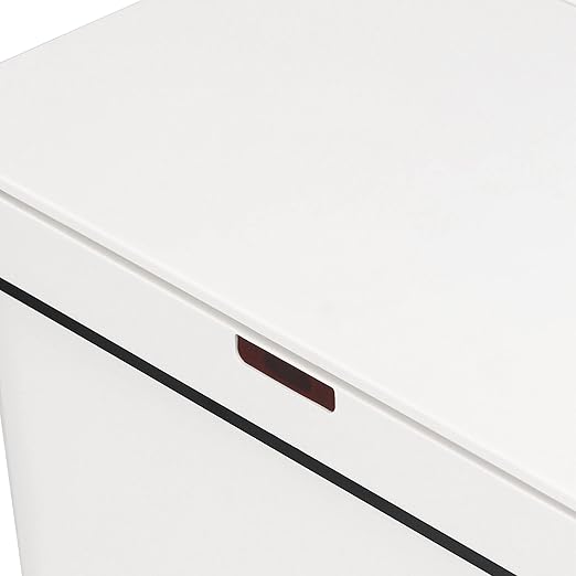SIMPLI-MAGIC 79502 13 Gallon Touchless Sensor Trash Can, Rectangle Garbage Bin, Perfect for Home, Kitchen, Office, White