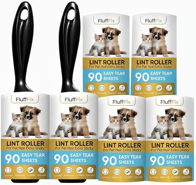 Dog Hair Lint Roller for Pet Fur Removal from Dogs Reusable Grooming Roller Removes Loose Hair Without Mess from Couch Clothes Furniture Easy to Use Pet Hair Remover 6 Pack