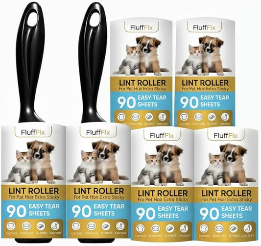 Dog Hair Lint Roller for Pet Fur Removal from Dogs Reusable Grooming Roller Removes Loose Hair Without Mess from Couch Clothes Furniture Easy to Use Pet Hair Remover 6 Pack