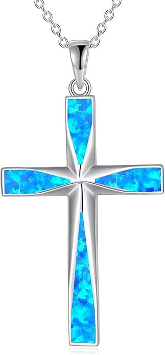 ONEFINITY Religious Cross Pendant Necklace Sterling Silver Origami Cross Pendant Gifts for Women Men Jewelry