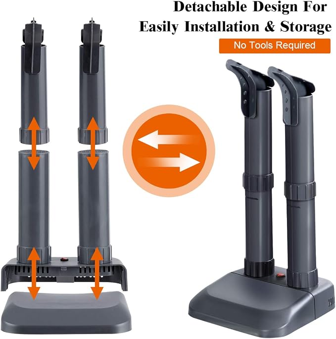 COSTWAY Boot Dryer, Electric Shoe Dryer and Warmer with Heat Blower, Fast Drying, Overheat Protection, Easy to Assemble, Shoe Dryer for Work Boots, Shoes, Gloves and Socks (2-Shoe)