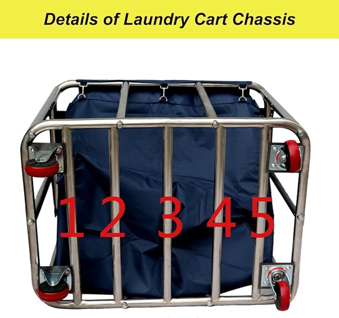 Easyars Large Laundry Cart With Wheels Heavy Duty Rolling Storage Basket Organizer 330Lb Load Truck for Large Family or Commercial Hotels and Hospital Laundry Room Transport Clothes and Linen Material