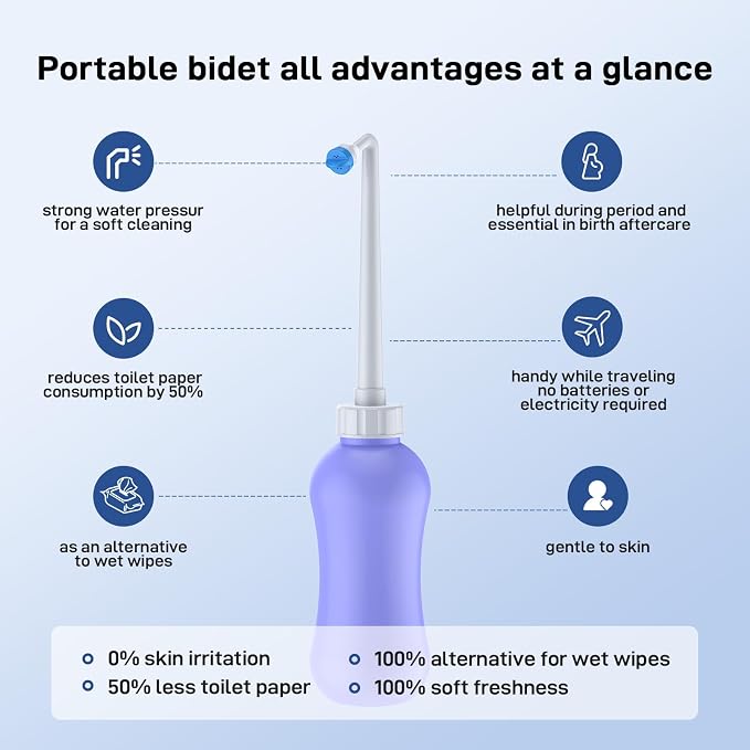 GarveeHome Bidet Attachment for Toilet, Dual Self-Cleaning Nozzles with Rear & Feminine Wash, Adjustable Water Pressure, Easy Installation, White Hygienic Bathroom Accessory