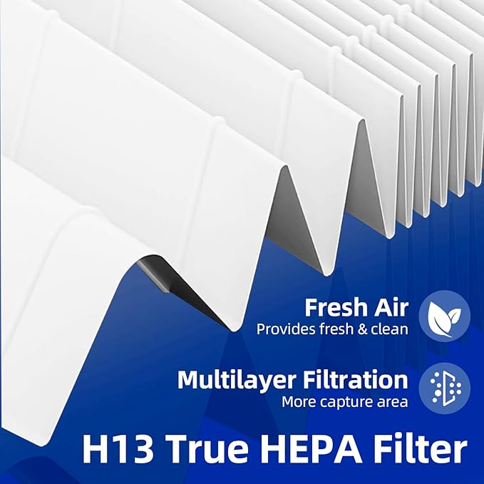 2 Pack HSP002 True HEPA Filter Replacements for Hathaspace Air Purifier Filters HSP002,3 in 1 H13 True HEPA Filter with Activated Carbon Pre-Filter