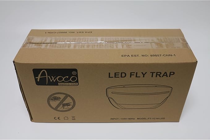 Awoco LED 5W 100V-240V Wall Mount Sconce Sticky Fly Trap Lamp for Capturing Flying Insects, Flies, Mosquitoes, and Moths (Fly Trap)