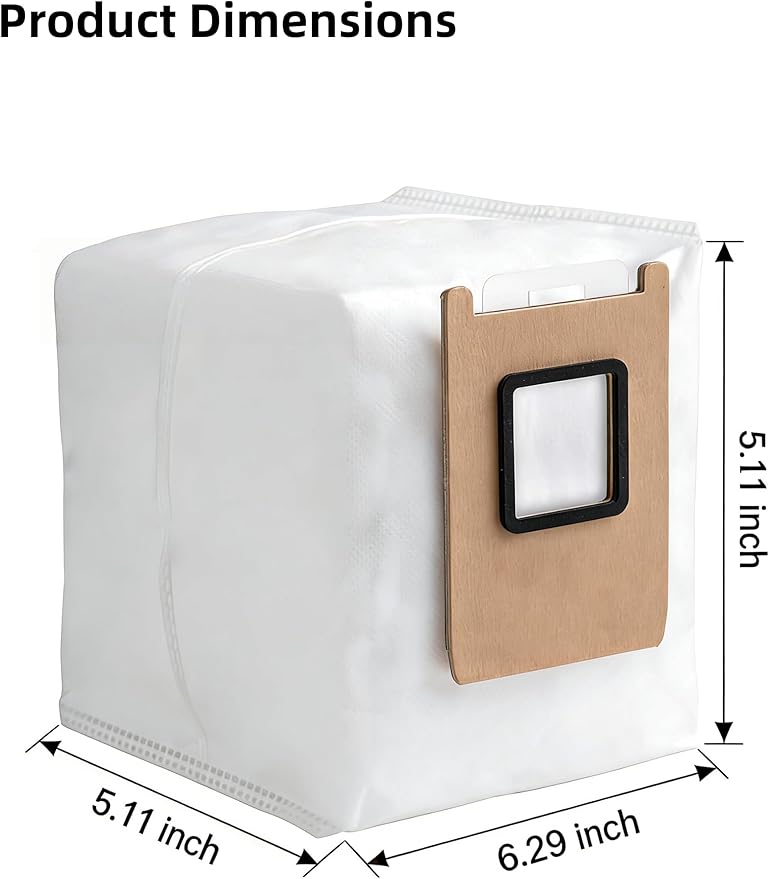 8 Pack Replacement Dust Bags Fit for Eufy Omni E25 / E28 Robot Vacuum, 3-Layer Leak-Proof Replcement E25 Dust Bags