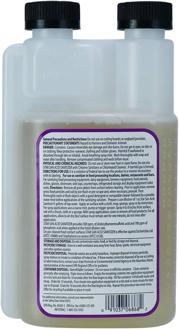 Five Star Star San Brew Sanitizer and FastRack 1 Gallon Fermenter Bundle