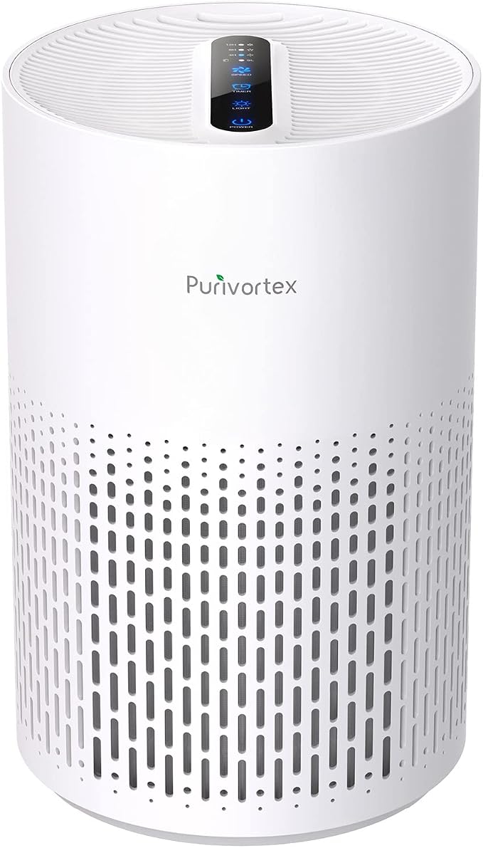 Purivortex PX500 Air Purifier 2-Pack Bundle, Black and White, HEPA Air Purifiers for Bedroom and Home