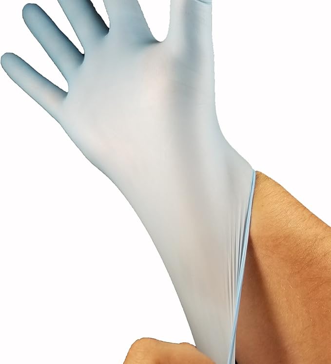 100 pairs Blue Nitrile powder free Disposable Emergency Gloves - 1 pair per bag First Aid / CPR / Bloodborne Pathogen Kit gloves (100)