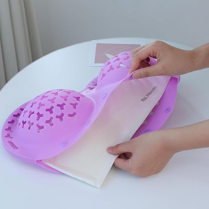 Silicone Bra Washing Bags for Laundry,Delicates Mesh Laundry Bags, Suitable for all Cup Sizes bra,Sports Bras, Swimsuits, Socks & Silk protector,Anti Deformation Lingerie Bag for Machine (purple 2pc)