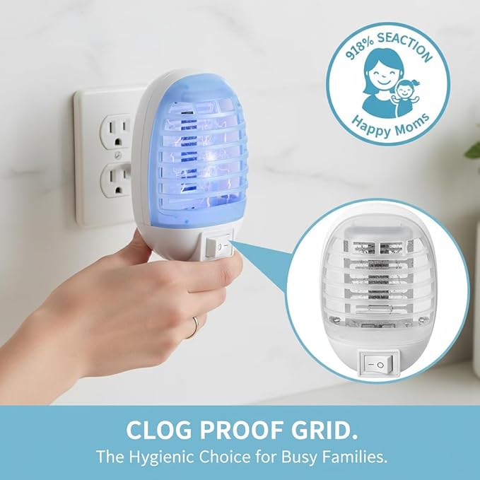 6Pack Bug Zapper Indoor Plug in Mosquito Zapper Indoor,Mosquito Killer for Baby Room,Bedroom&Nursery,Fruit Fly Zapper Insect Killer with Blue Light,Plug in Gnat Killer for Kitchen&Indoor Plant