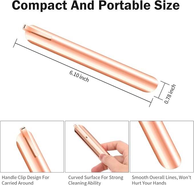 Food Scraper, Crumbers for Servers, Restaurant Crumb Sweeper, Table Scraper for Crumbs on Table, Restaurant Supplies for Kitchen, Server Accessories for Waitresses and Waiters (1 PACK, Rose Gold)