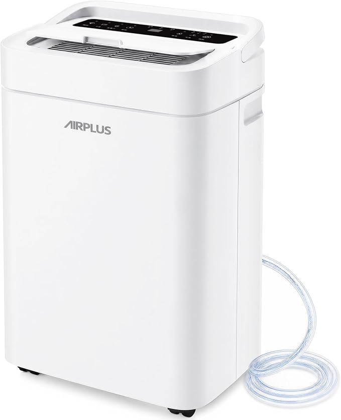 AIRPLUS 4500 Sq. Ft Dehumidifier for Basement, 70 Pints Dehumidifiers for Home with Drain Hose, Continuous Drainage, Intelligent Humidistat, Multifunctional Dehumidifier for bathroom, bedroom