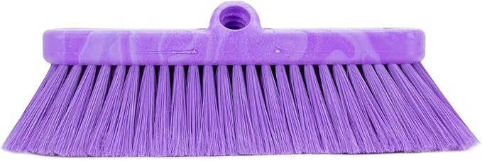 SPARTA 41278EC68 Flo-Thru Plastic Wall Scrub Brush, Equipment Brush With Soft Nylex Bristles For Industrial Kitchens, Hospitals, Commercial Cleaning, 4 Inches, Purple