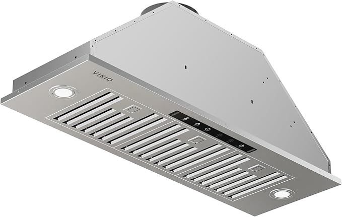 VIKIO HOME Built-in/Insert Range Hood 36 Inch, 980 CFM Hood Vent for Kitchen, Ducted/Ductless Convertible Duct, Stainless Steel Kitchen Vent Hood with Gesture & Touch Control, 3 Baffle Filters