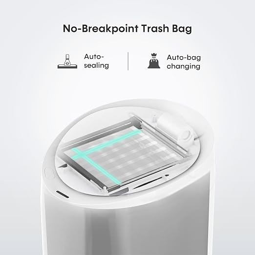 TOWNEW T Air One Official Refill Rings for Smart Bathroom Trash Can, Sturdy Trash Bags for Electric Automatic Trash Can, 2.6 Gallon, 8 pk White Refill Rings - Up to 96 Trash Bags