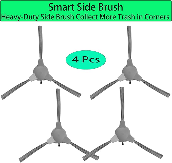 Replacement for Loorow AT800 Accessories : Replace Part for Loorow AT800 3-in-1 Robot Vacuum 1 Main Brush 4 Side Brush 3 Filter 3 Mop Pad 3 Dust Bag (14 Pack)