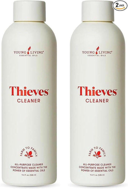 Young Living Thieves Household Cleaner | Plant-Based Multi Purpose Spray for Kitchen & Home | Eco Friendly All Purpose Surface Cleaner Concentrate 14.4 fl oz (2-Pack)