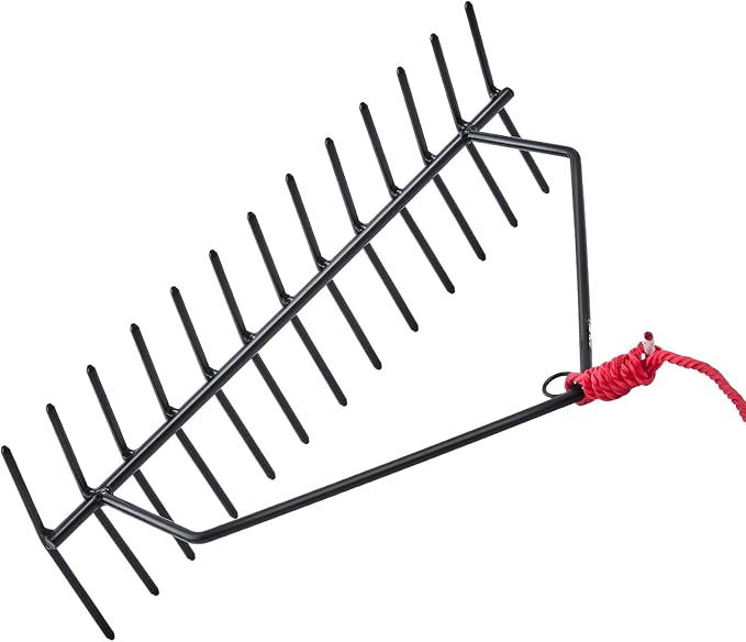 VEVOR 24 in Aquatic Weed Rake, 8.7 in Double Sided Lake Weed Rake, Pond Weeds Cutter with 30ft Rope, Tie Hole, No Assembly Required, Lightweight Muck Lilypad Clearing Tool for Pond, Lake, Rivulet