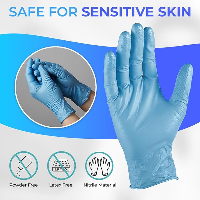 PureLife Medical Gloves Disposable Latex free- Blue Nitrile Gloves