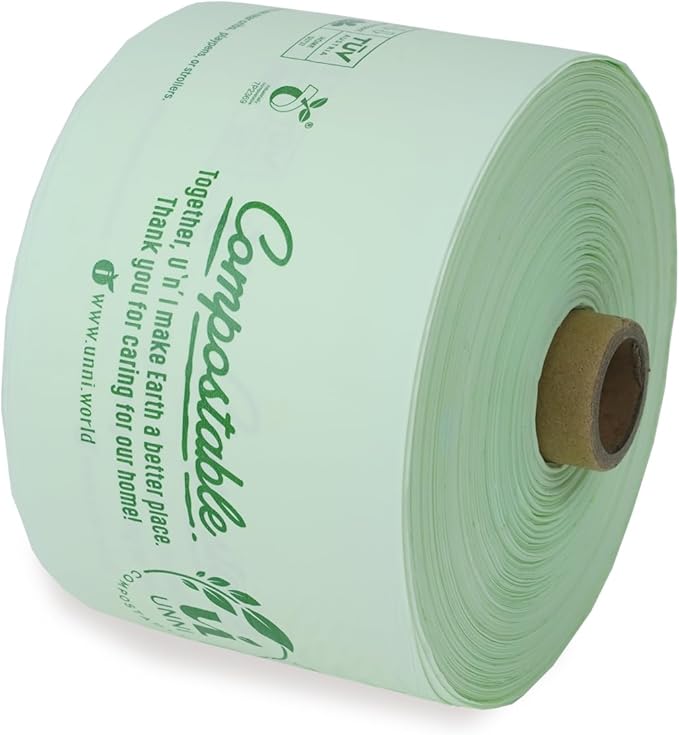 UNNI Compostable Produce Bags, 15"x17", 1400 Count, ASTM D6400, BPI, CMA & OK compost HOME Certified, For Farmers Markets, Grocery Stores & Sustainable Produce Storage, Rooted in San Francisco