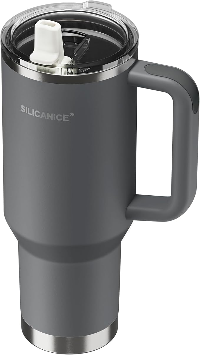For Travel & Gym – Never Drink from a Moldy Lid Again: 40oz Hygienic Tumbler, 100% Leakproof Lid & Removable Foldable Spout. Reinforced Base, Fits Cup Holders - Gray