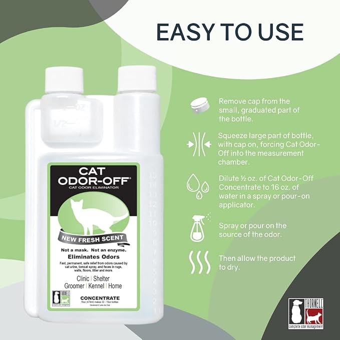 Odorcide Cat Odor-Off Fresh Scent Concentrate Pet Smell Odor Eliminator Bundle – Cat Odor Eliminator Concentrate for Pet Urine Odor, Tomcat Spray for Cat Urine Smell, Feces on Carpet & Litter Boxes