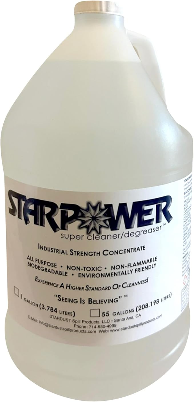STARPOWER SUPER CLEANER/DEGREASER Concentrate - Heavy Duty Multi Surface Grease, Oil, Grime Remover, 1 Gallon
