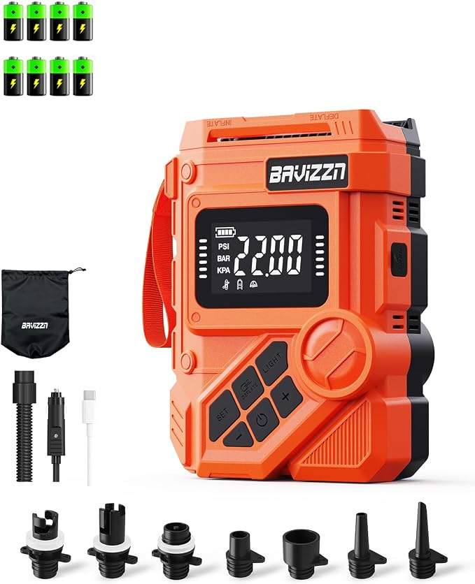 Rechargeable Paddle Board Pump, 22PSI Dual Stage Electric SUP Pump