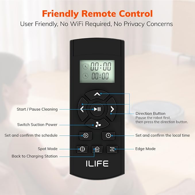 ILIFE V5s Max Robot Vacuum, 4000Pa Max Suction Power, 2.4G WiFi/App/Alexa/Remote Control, Self-Charging Robotic Vacuum Cleaner, for Hard Floors Carpets and Pet Hair