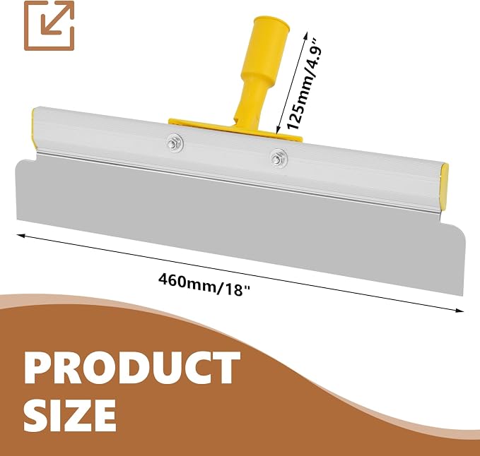 Notched Squeegee for Epoxy, Self Leveling Floor Squeegees Cement Painting Coating Tool w/ 3 Racks (18")
