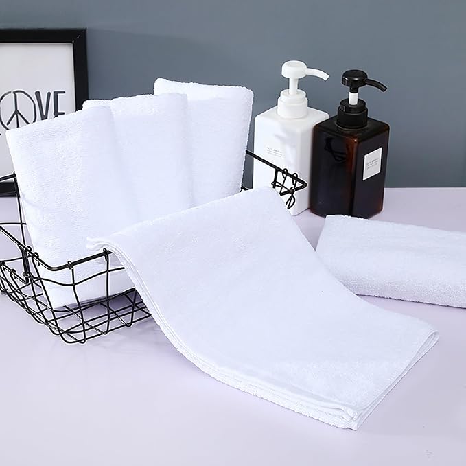 WUWEOT 15 Pack Sublimation Blank Towels, 16 x 24 Inch DIY Microfiber Kitchen Towel, White Soft Bathroom Towels, Easy to Clean Multi Purpose Dish Towel for Cleaning and Decoration