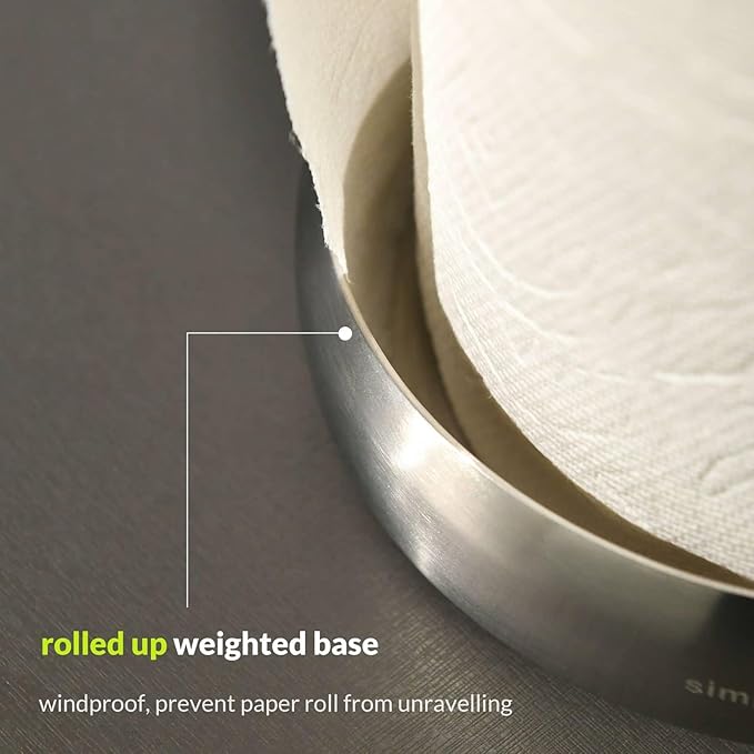 simpletome Heavy Duty Paper Towel Holder Countertop Prevent Kitchen Paper from Unraveling (Brushed Stainless Steel)
