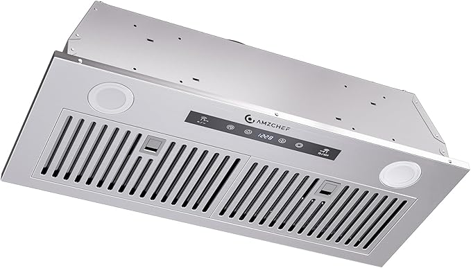 AMZCHEF Range Hood Insert 30 Inch, 900CFM Stainless Steel Kitchen Vent Hood 3 Speed Exhaust Fan Touch/Remote/Gesture Control LED lights Time Setting Dishwasher-Safe Baffle Filters