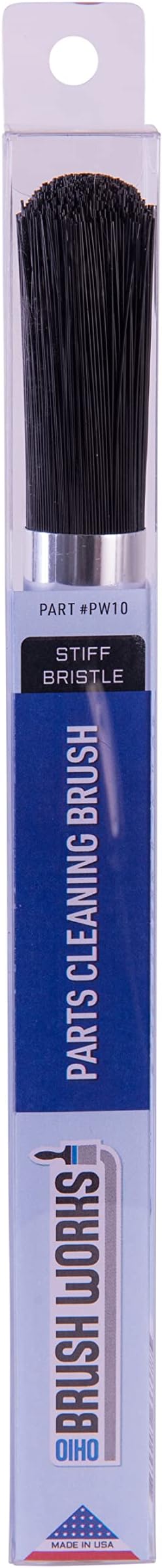 Ohio Brush Works, Parts Cleaning Brush, Handmade in The USA, Home and Auto Use, Solid Ergonomic Wood Handle (Stiff Bristle)