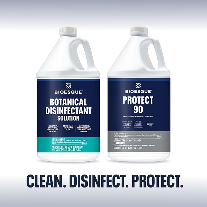 Bioesque Botanical Disinfectant Solution and Protect 90 Bundle, Heavy Duty Broad-Spectrum Disinfectant, Bacteriostatic, Fungistatic, Algaestatic Formula,1 Gallon (Pack of 2)